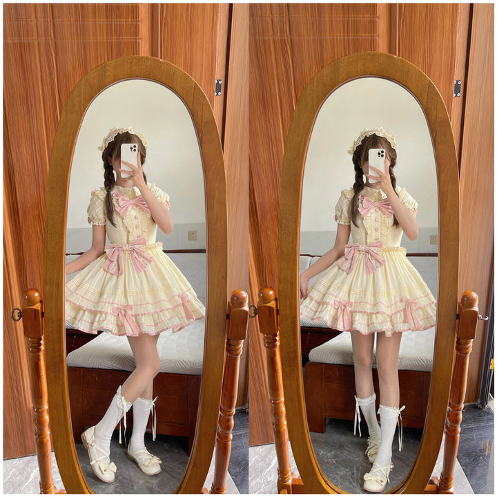 Sweet Lolita Dress Doll Lolita Dress Peter Pan Collar Cotton Dress 37290:555972 37290:555972