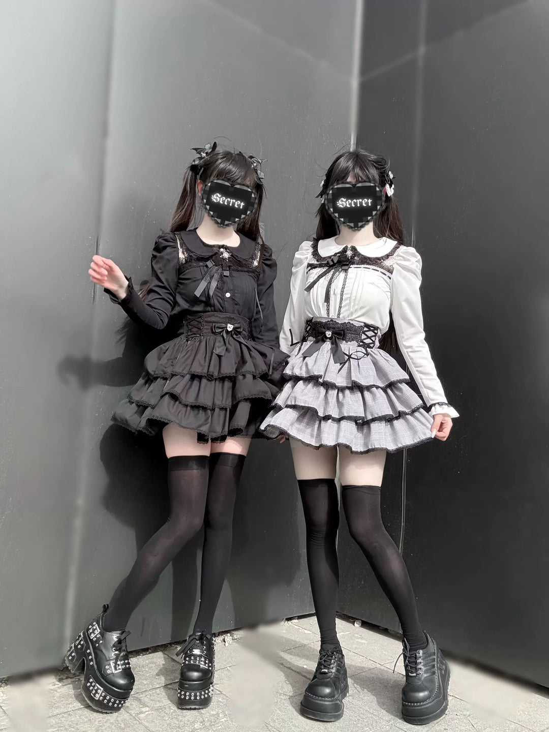 Jirai Kei Peter Pan Collar Blouse & Skirt Set 45007:834509