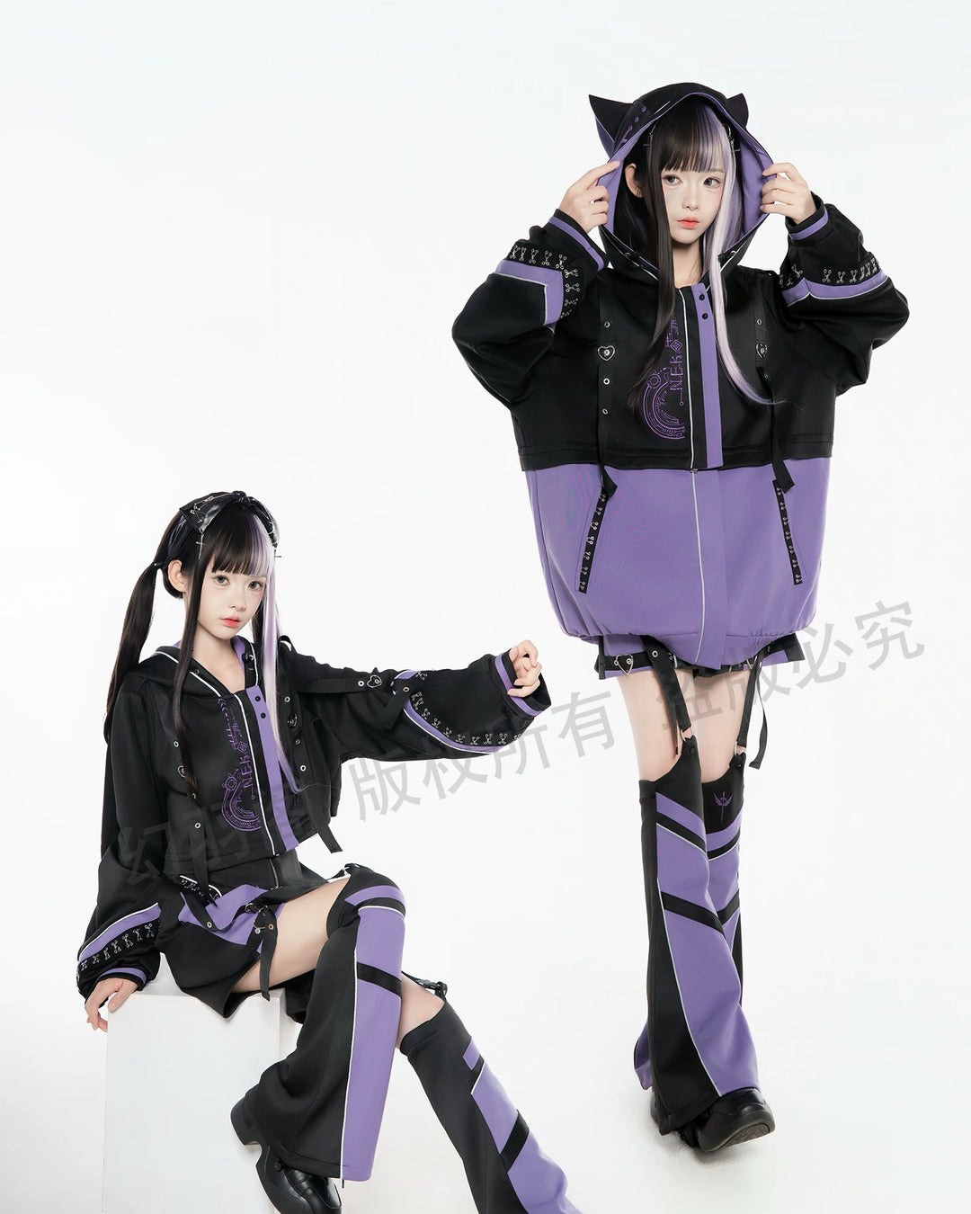 Tenshi Kaiwai Techwear Jacket and Shorts Set 44426:810722