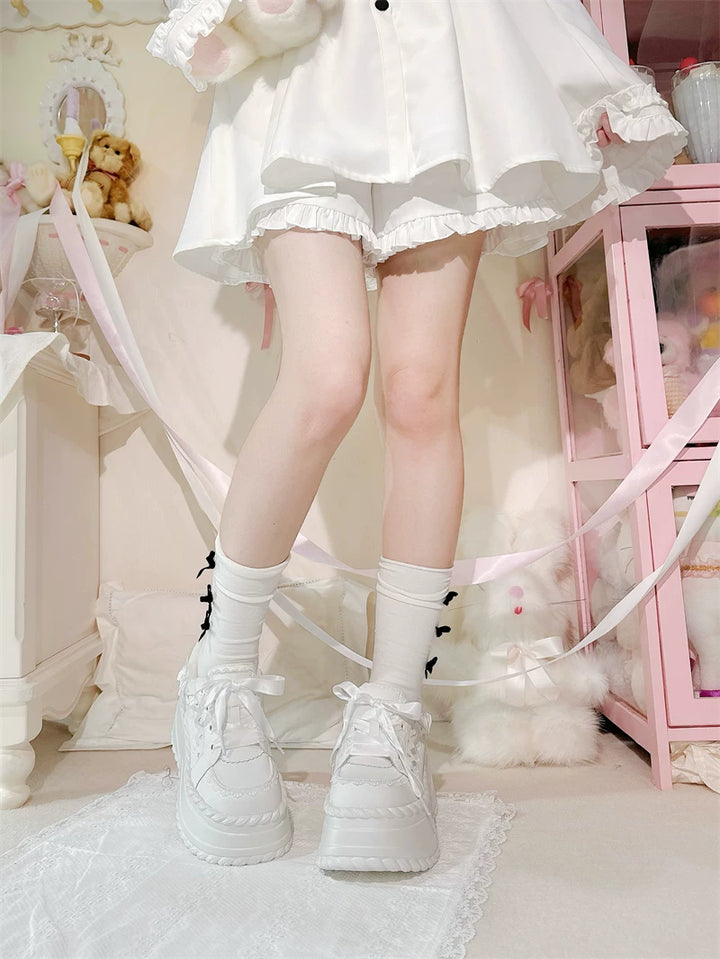 Jirai Kei Platform Shoes, Heart Details & Bows 45252:842606