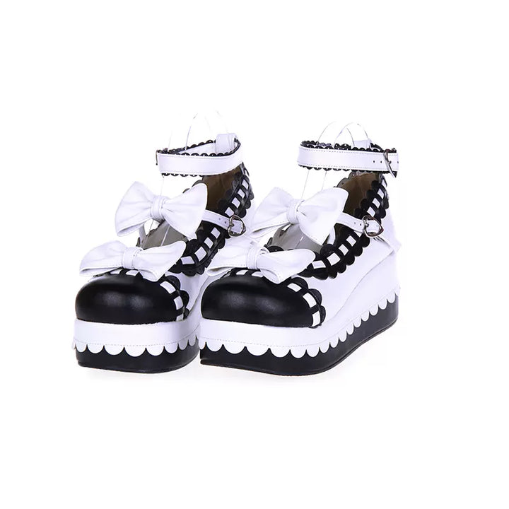 Lolita Shoes Platform Shoes With Bows And Laces 31792:568630 31792:568630