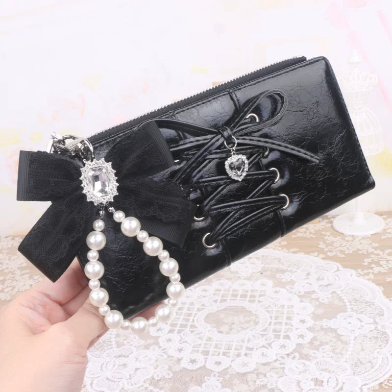 Ryousangata Wallet, Pearl Chain Bow Pendant 45070:839061