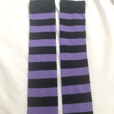 Punk Socks Striped Knee-High Length Socks Multicolor 36518:530308 36518:530308