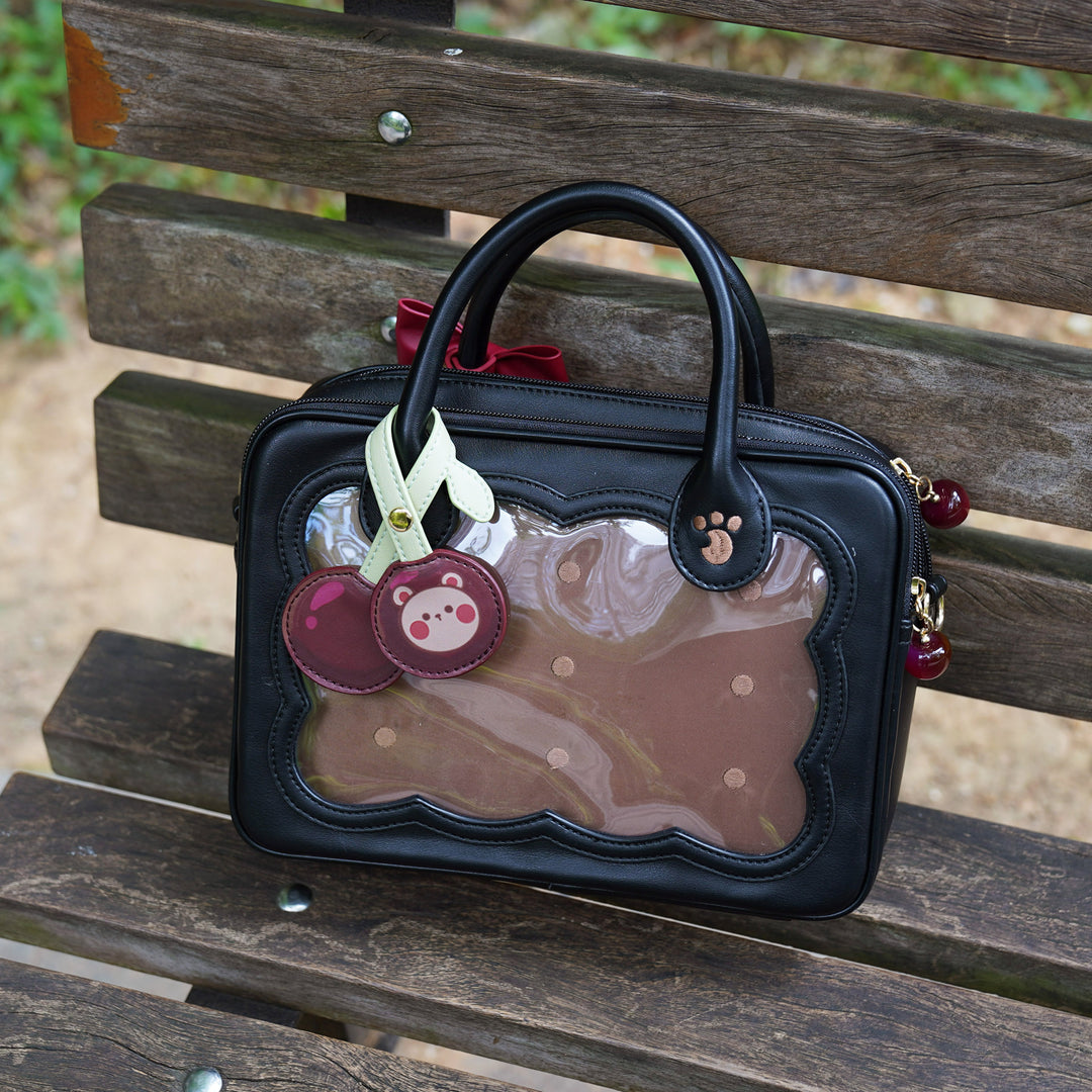 Cute Bow Bag Cherry Bear Cookie Crossbody Itabag (Black) 21908:331388 (Black) 21908:331388