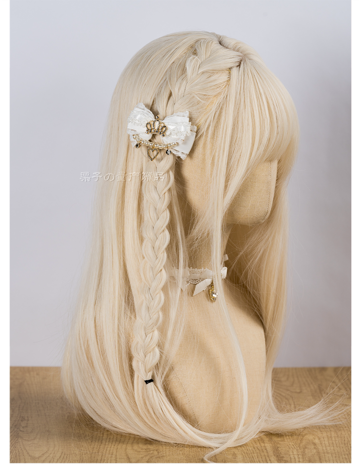 Ryousangata Hair Clip, Bow with Crown & Pearl 44743:823157