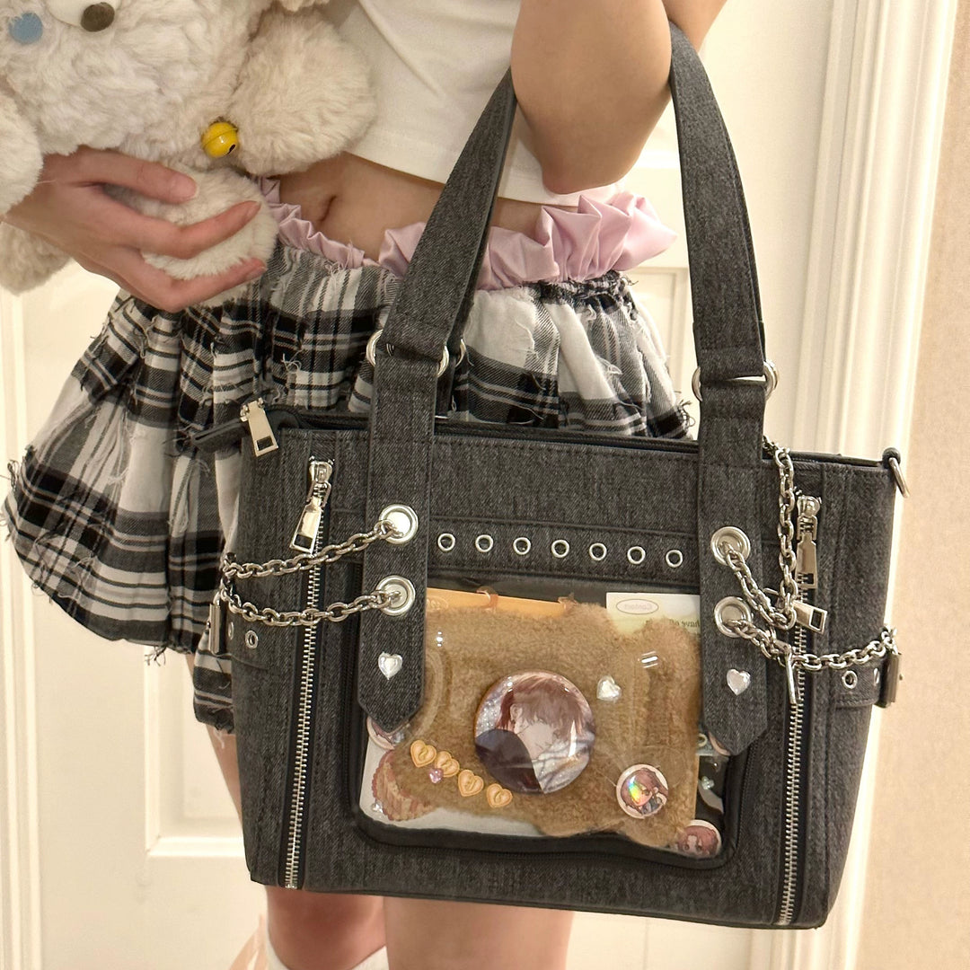 Kawaii Aesthetic Ita Bag Spicy Girl Chain Denim Crossbody Bag 33782:446558 33782:446558