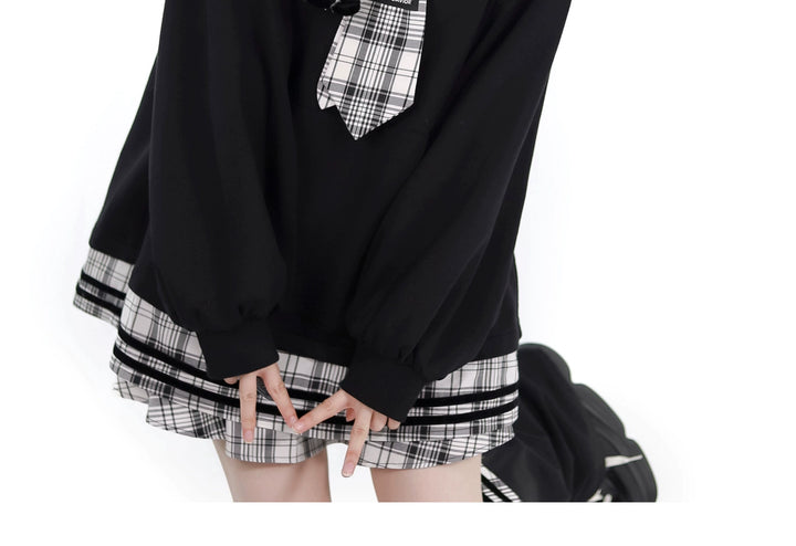 Kawaii Black Jacket Hoodie With Panda Plush Doll 29374:353354 29374:353354