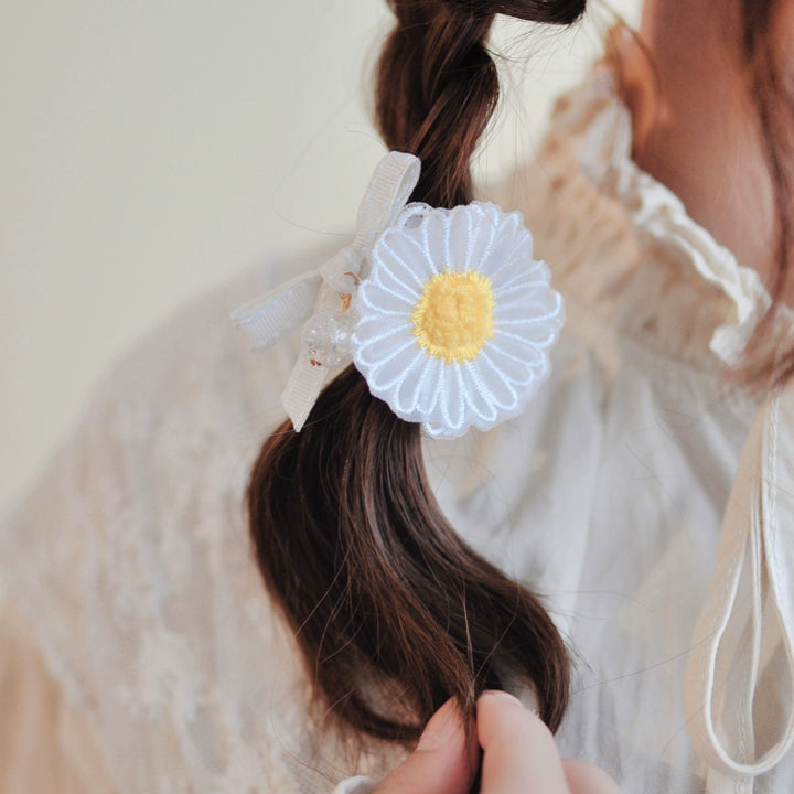 Japanese Hair Tie Handmade Sunflower Bow Scrunchy 28944:332862 28944:332862