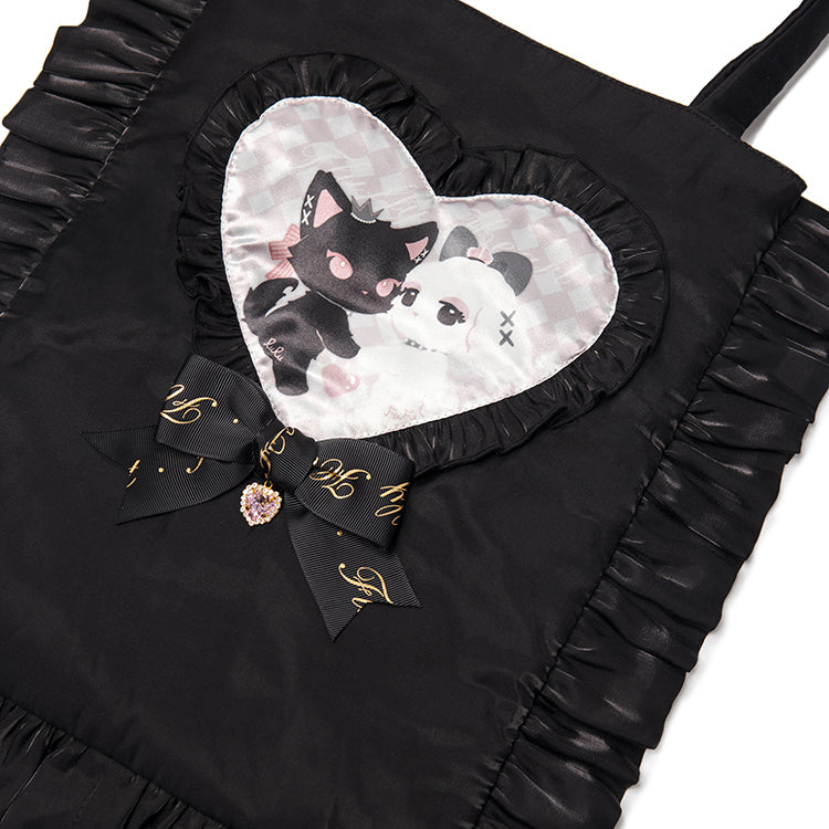 Sweet Heart Patchwork Girl Pillow Bag (Black) 21936:321512