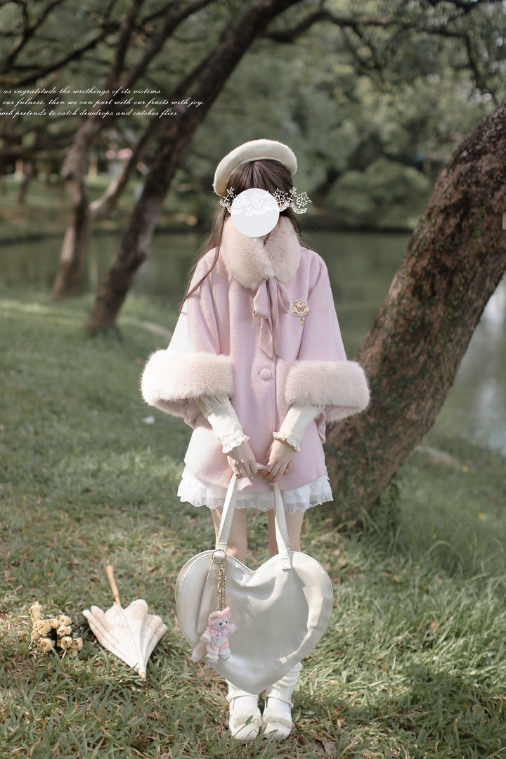 Sweet Winter Pink Cloak, Beige Blouse 44038:793629