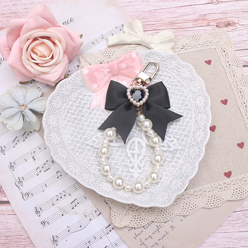 Ryousangata Rhinestone Wallet, Pom-Pom Pendant 45068:839564