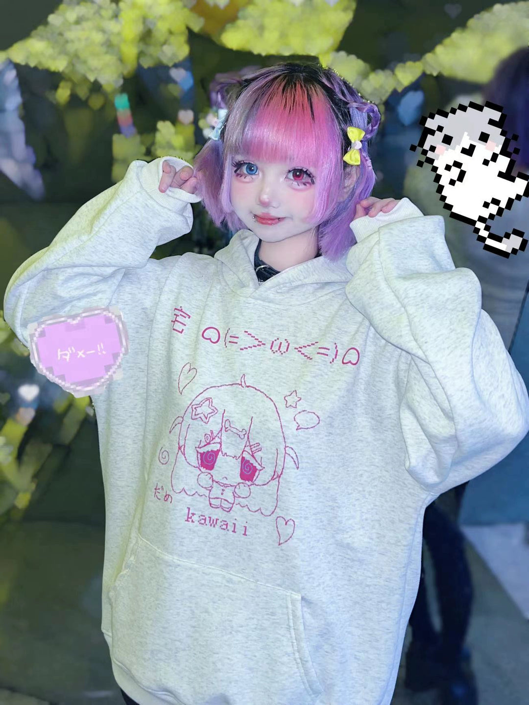 Kawaii Aesthetic Hoodie Anime Pattern Sweatershirt Oversized 33994:481900 33994:481900