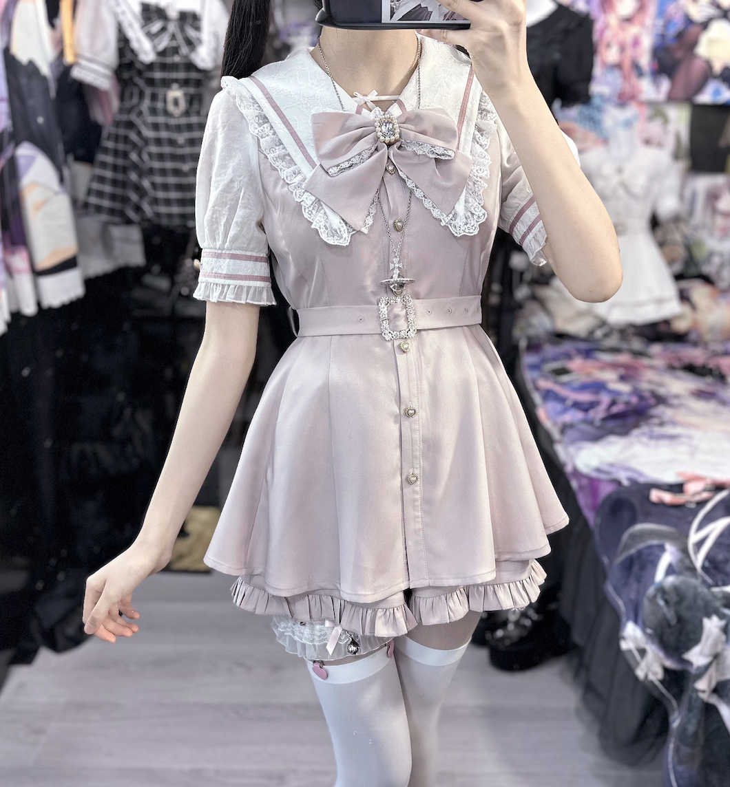 Jirai Kei Outfit Set Ryousangata Dress And Shorts (L M S XL) 37548:563470