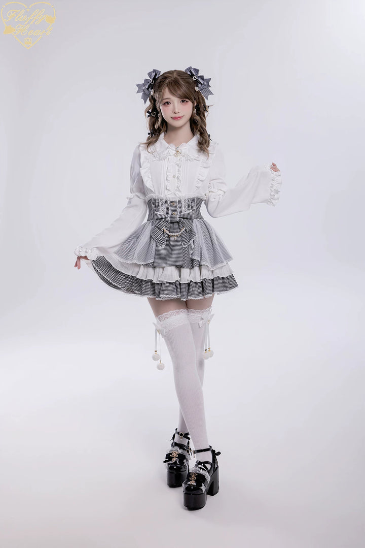 Jirai Kei Lace Collar Blouse, Detachable Sleeves 45226:842176