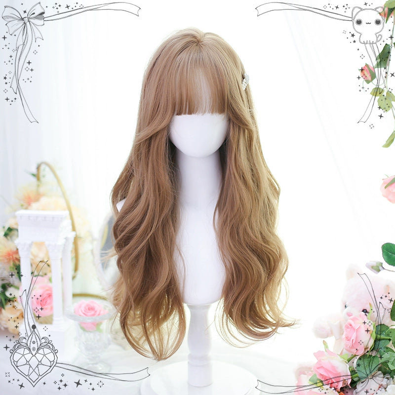 Lolita Wig Milk Tea Color Big Wave Long Curly Wig 35606:500760 35606:500760