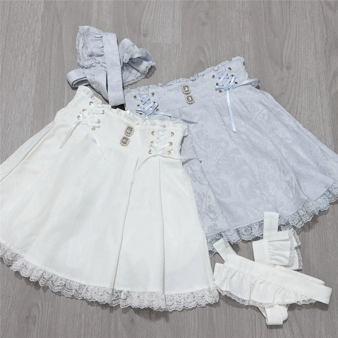 Patterned Ryousangata Suspender Skirt with Hidden Pockets 42892:757156