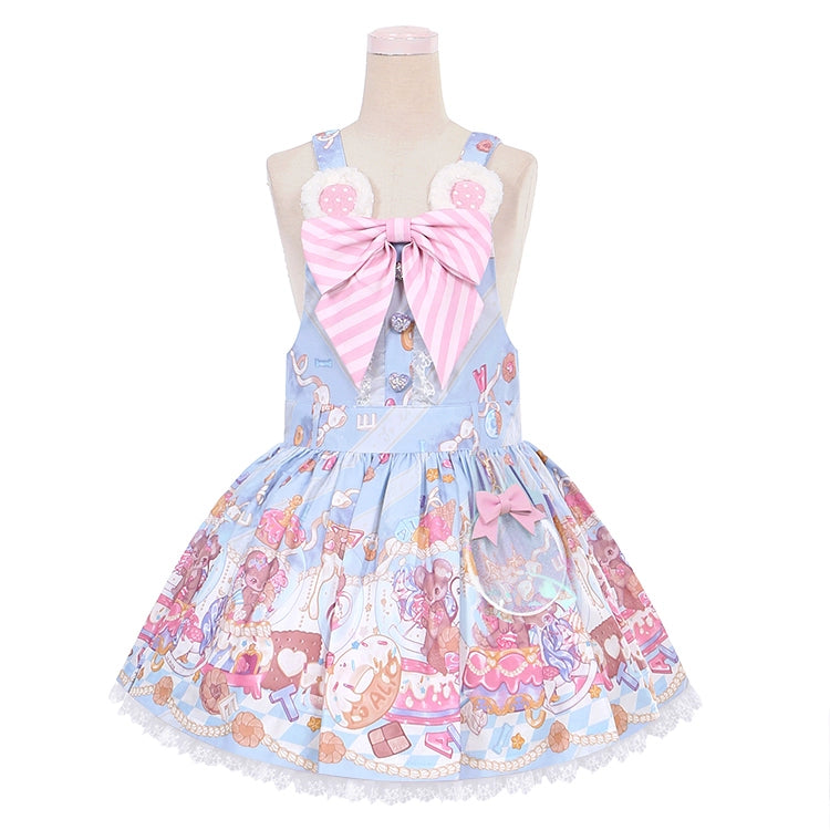 Fairy Kei Pink/ Blue Purple Yellow Coffee Lolita Dress (M S) 31732:365880 (M S) 31732:365880