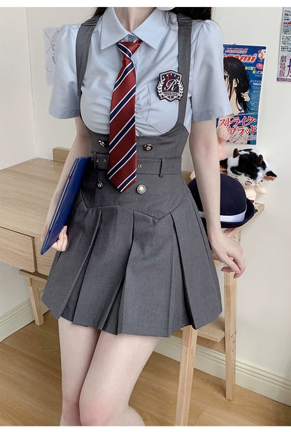 American Uniform Set College Style Skirt Preppy Blouse 36408:568024