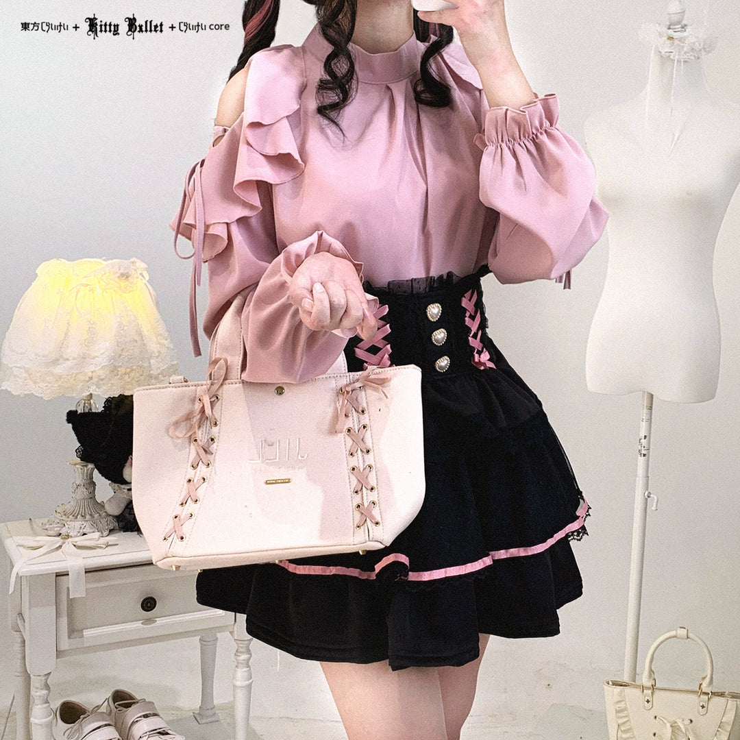 Seiso Kei Solid Open-shoulder Blouse, Loose Fit 44001:792147