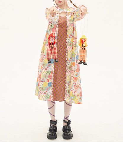 Lolita Dress Kawaii Kidcore Dress Retro Cartoon Dress 36154:543006