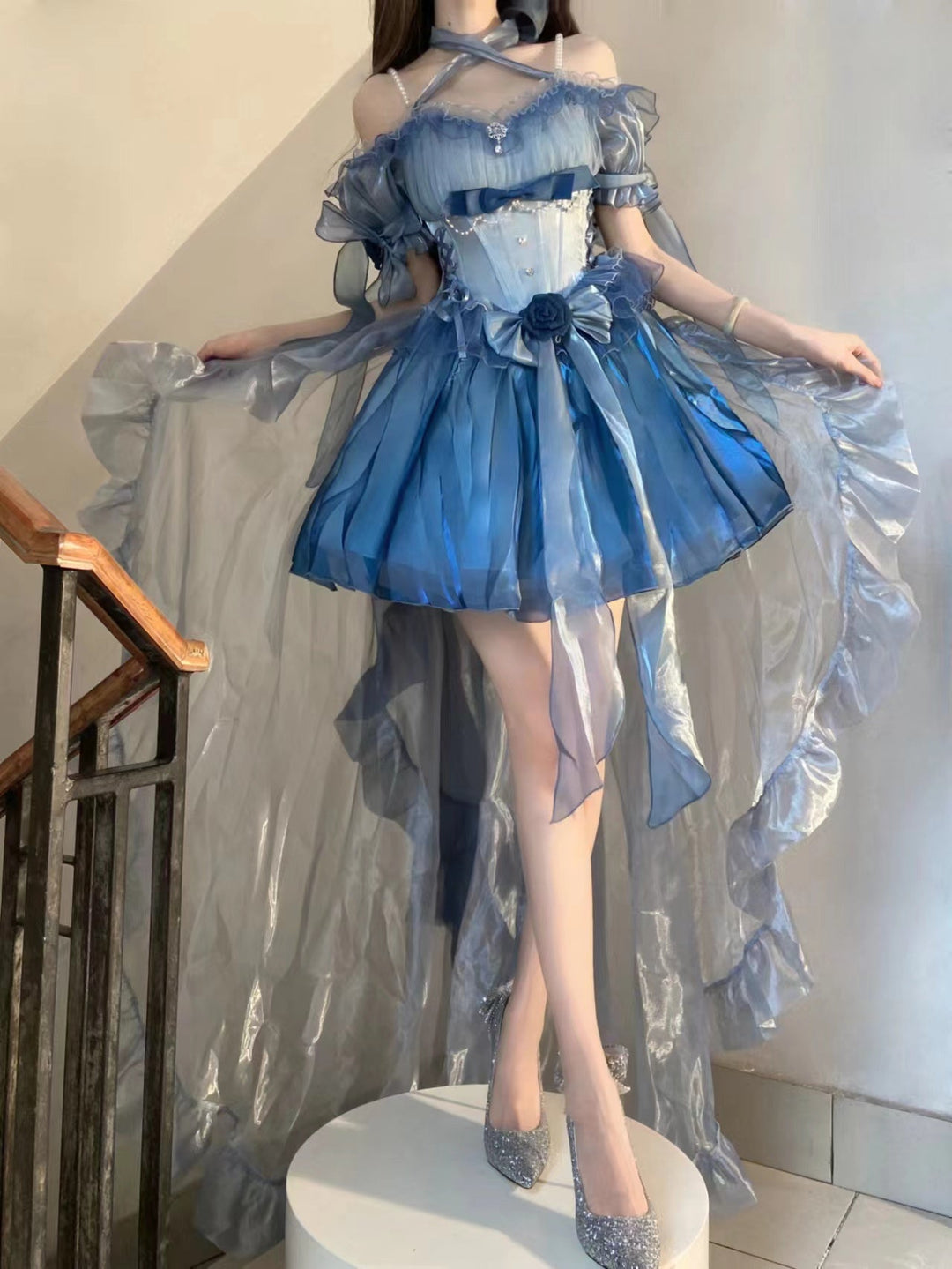 Gothic Fairy Prom Dress Elegant Lolita Gradient Corset Gown Honey Wardrobe Gothic Fairy Prom Dress Elegant Lolita Gradient Corset Gown Honey Wardrobe