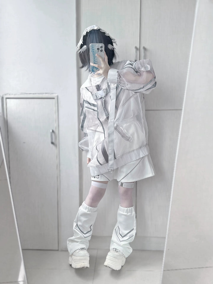 Subculture Organza Coat with Leg Warmers, Reflective Trim 45559:854210