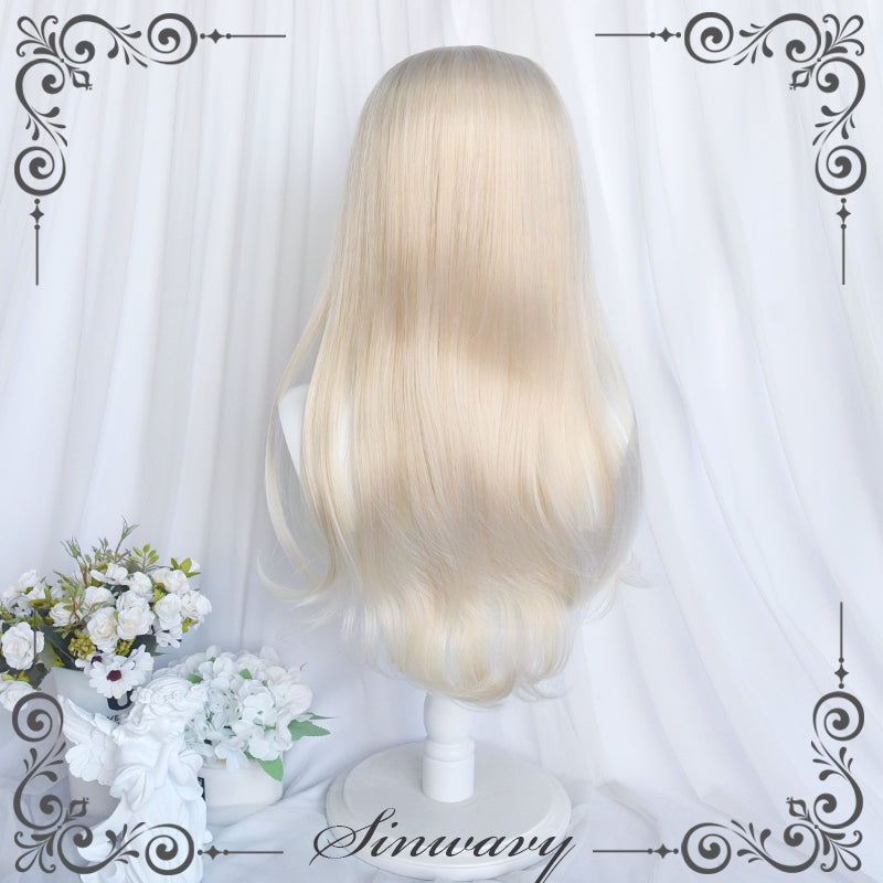 Kawaii Cream Beige Long Curly Wig 21876:315268