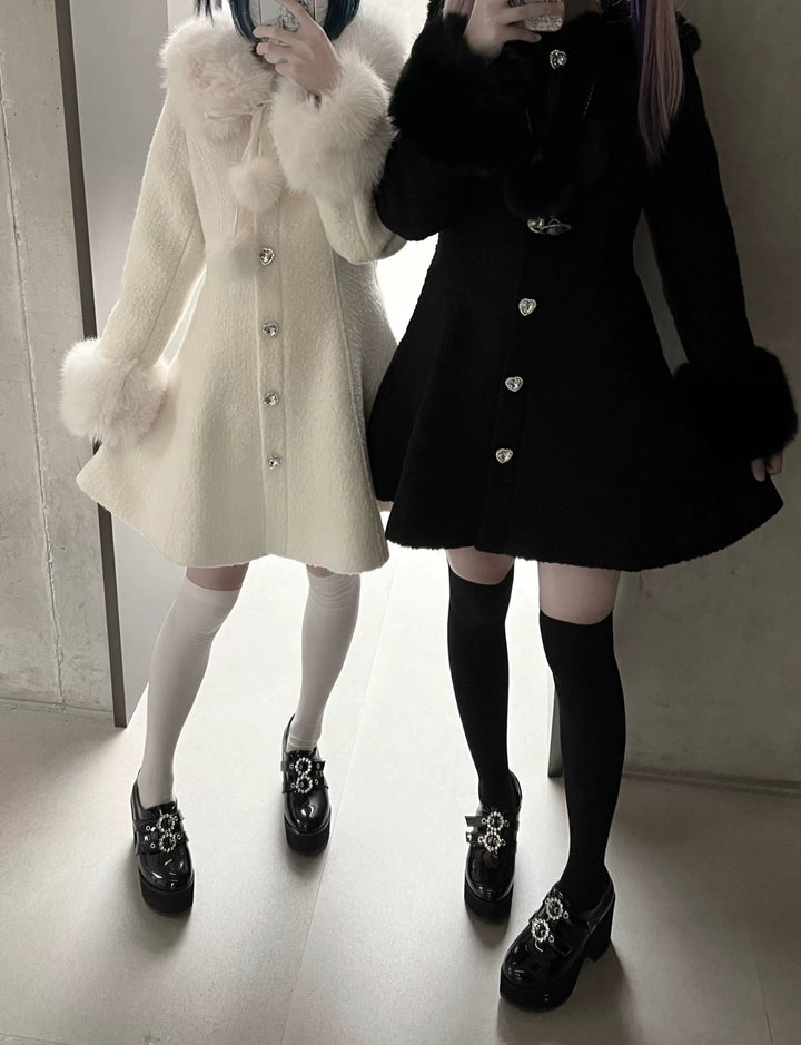 Jirai Kei Coat Long Woolen Jacket Winter Coat 39792:653682