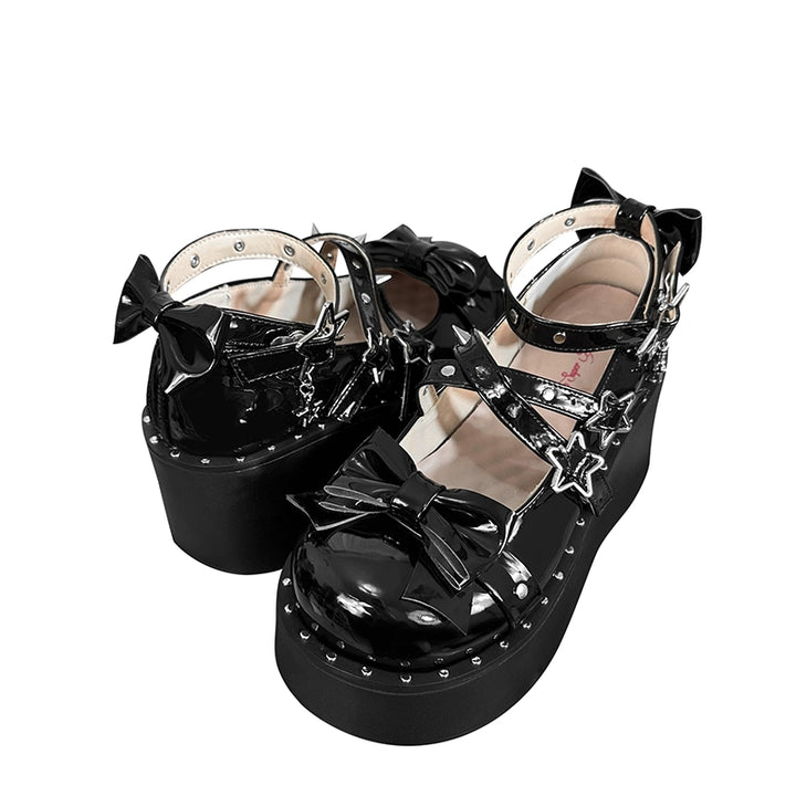 Punk Shoes Round-Toe Platform Shoes Rivet Y2K Shoes (35 36 37 38 39 40 41) 38054:603406