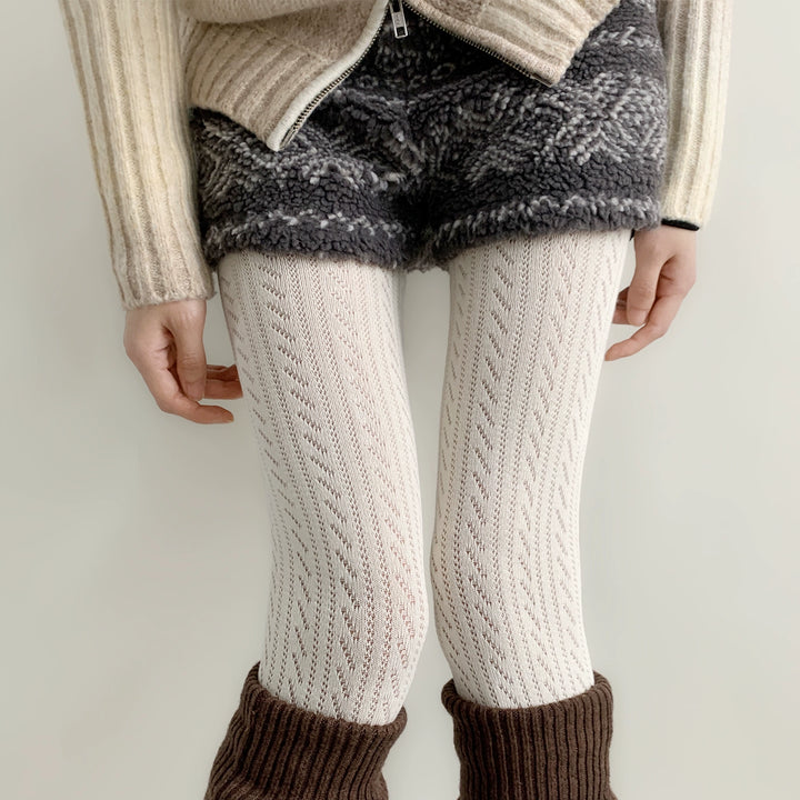 Japanese Style Daily Pantyhose, Hollowed Vertical Stripes 44075:795666