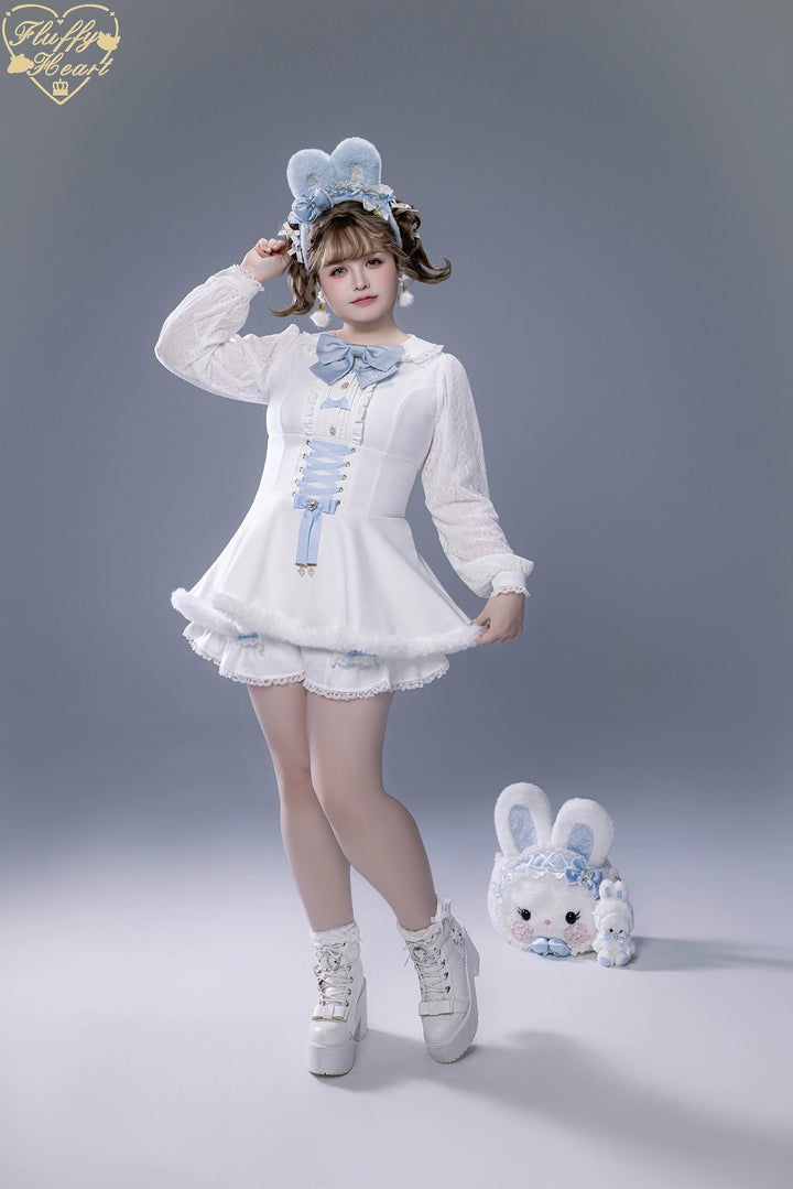 IP Collab Jirai Kei Dress Set, Detachable Fluffy Cape 44146:798062