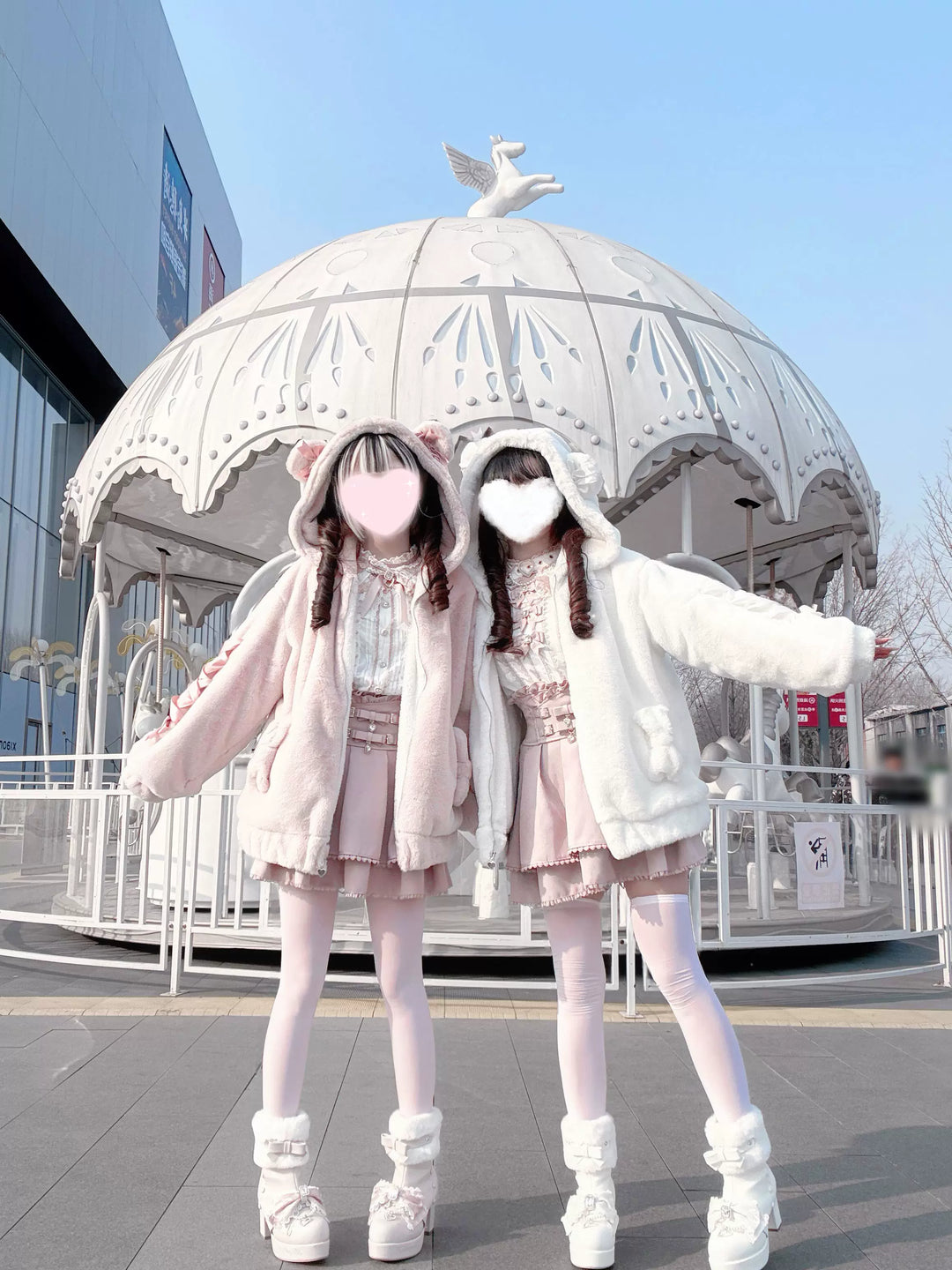 Ryousangata Style Winter Coat, Bear Ear Hood 44414:807525