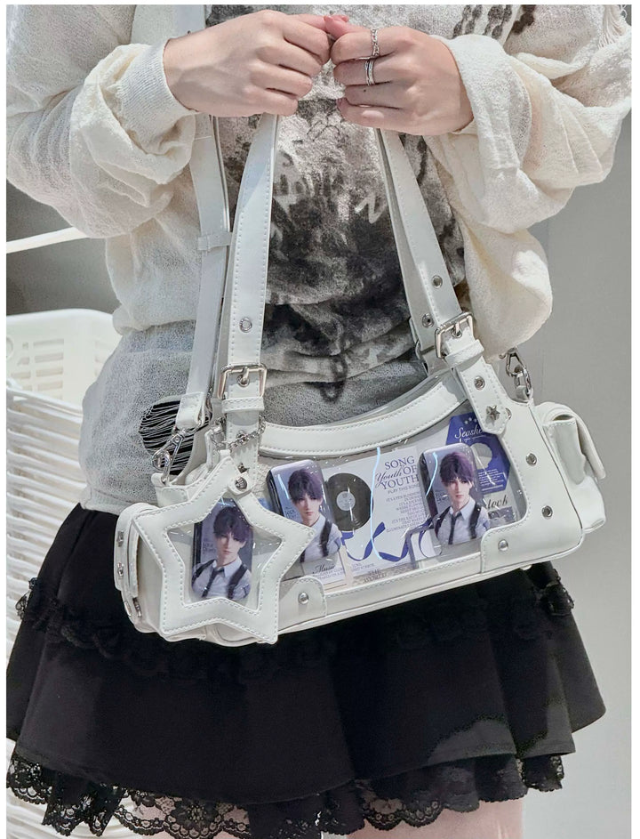 Punk Studded Ita Bag, Clear Window & Star Pouch 45416:847465