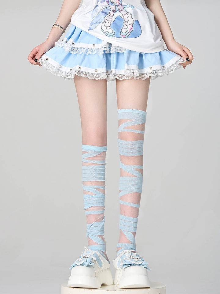 Lolita Thigh-high Socks Stockings Striped Socks Multicolor 38254:585950