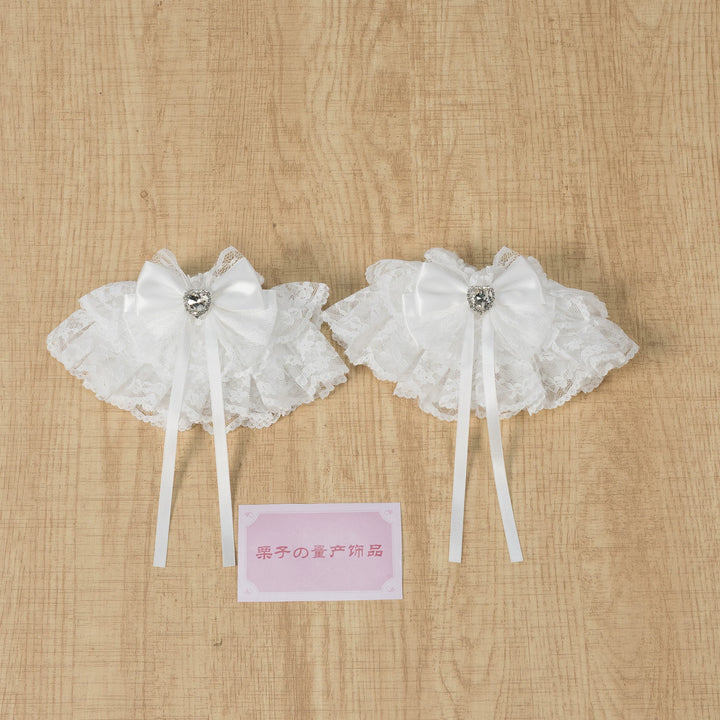Ryousangata Lace Cuffs, Bow and Heart-shaped Rhinestone 45339:845052