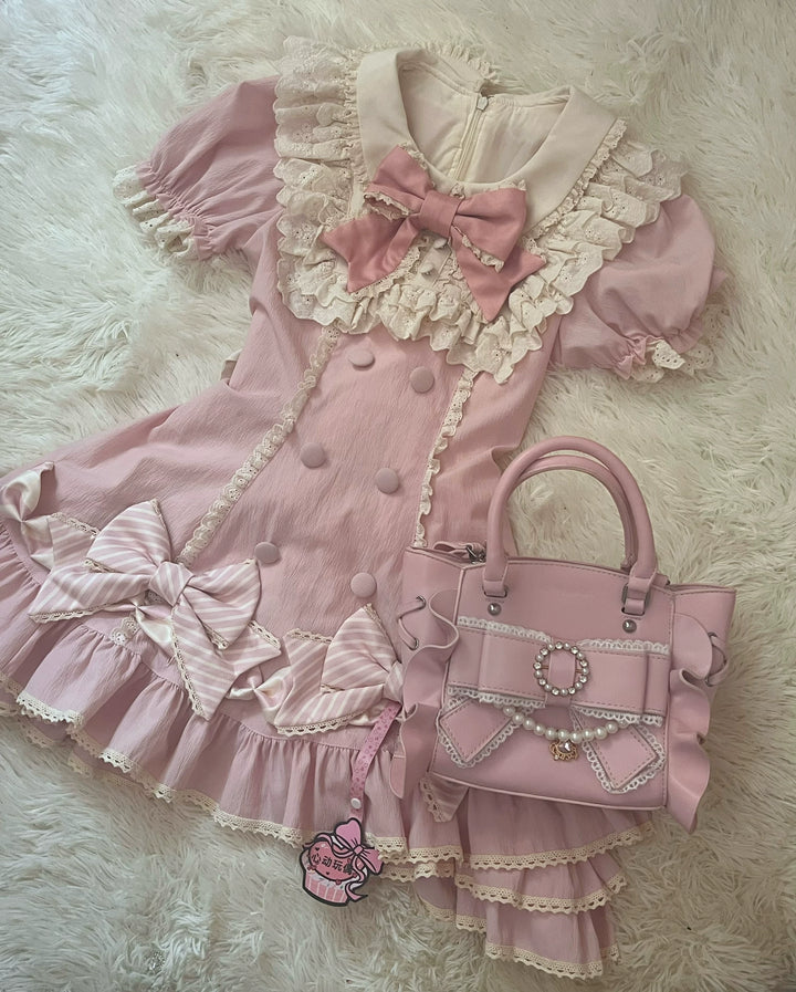 Jirai Kei Handbag, Rhinestone Pendant & Large Bow 45102:836251