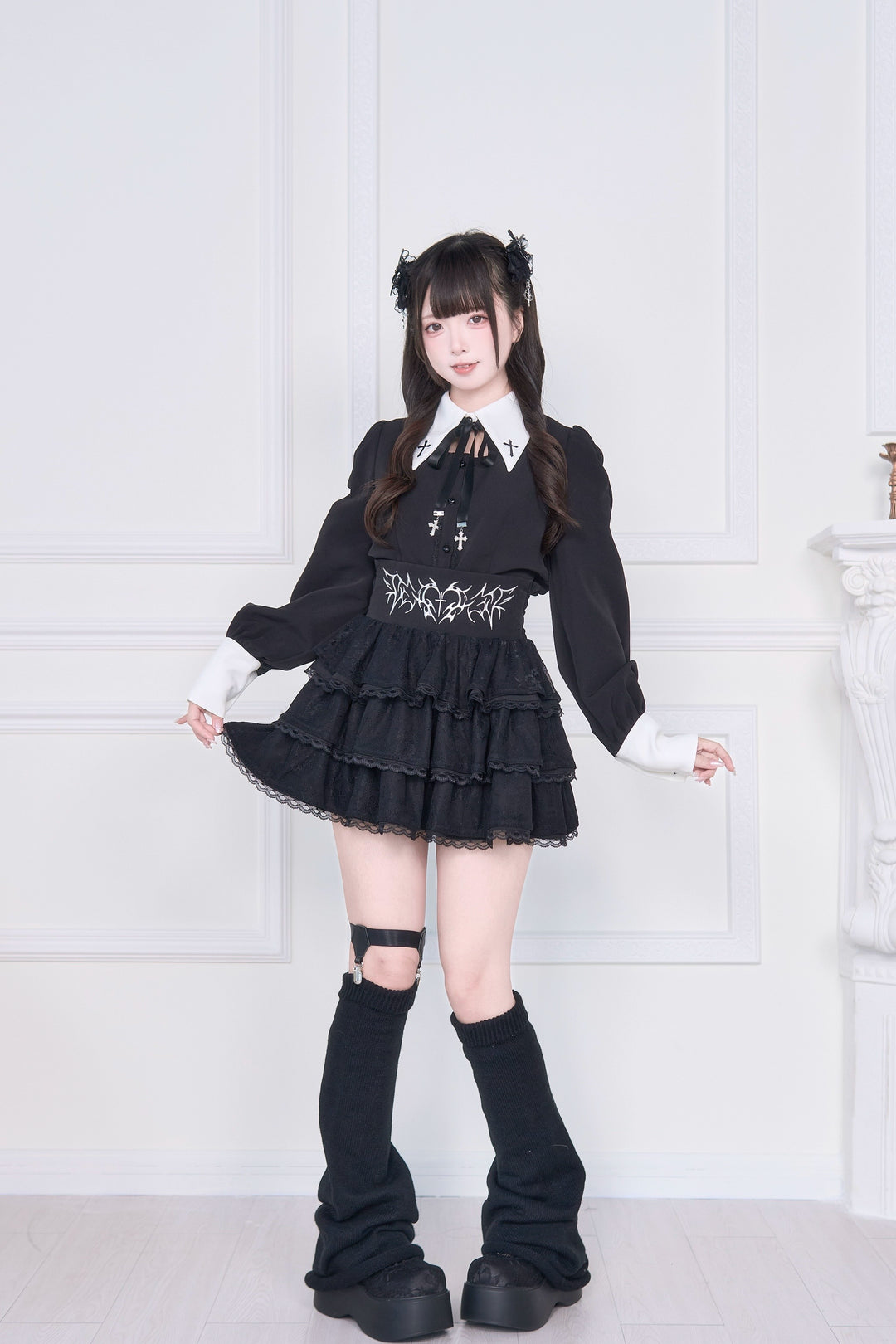 Jirai Kei Skirt Outfit, Cross Embriodery 43942:790076