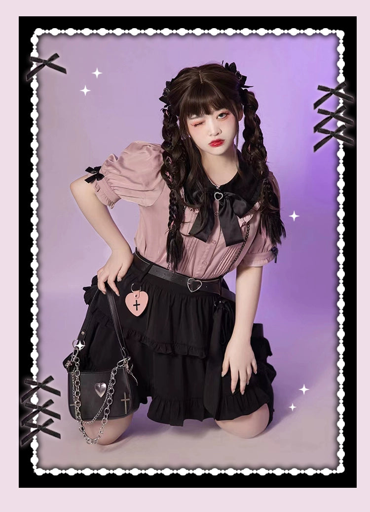 Plus Size Jirai Kei Black Skirts Vests 22052:349472