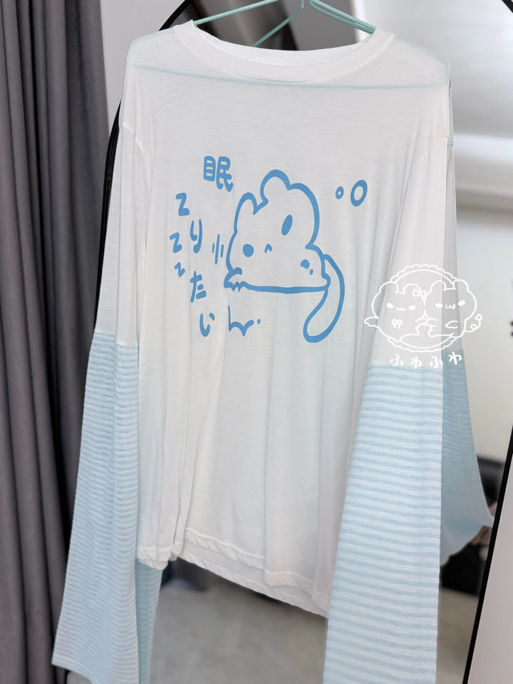 Tenshi Kaiwai Summer Cover-Up, Water Blue Stripes 45800:862647