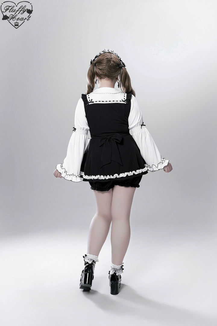 【Fluffy Heart】橱窗人偶日系女仆感可拆卸围裙萌系套装 现货 44119:796763