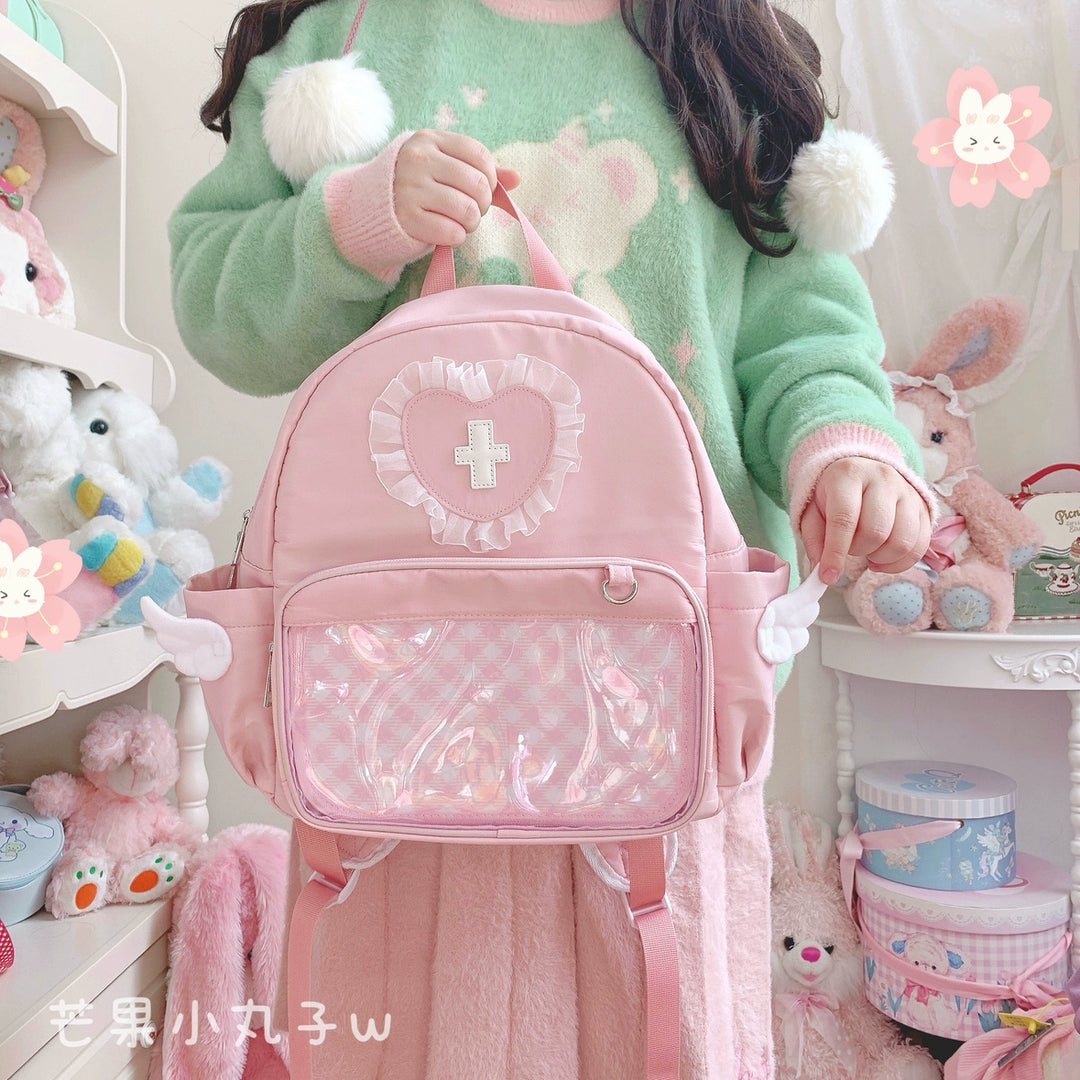 Ryousangata Itabag Backpack Dual-Shoulder Pink School Bag 38284:588670