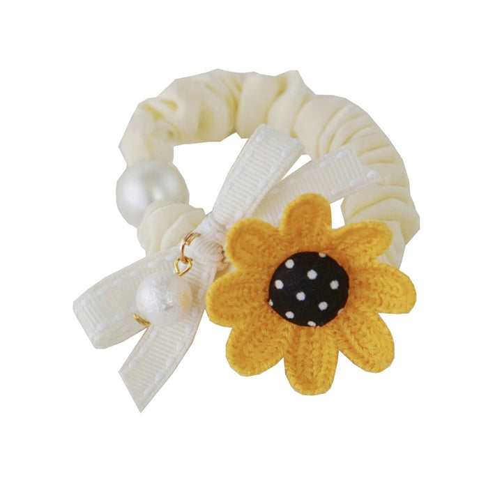 Japanese Hair Tie Handmade Sunflower Bow Scrunchy 28944:332866 28944:332866