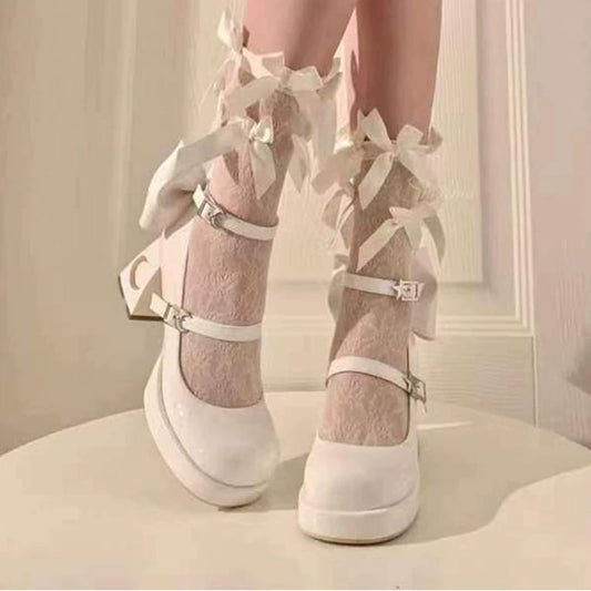Lolita Shoes Y2K Shoes High Heels Round-Toe Shoes 38148:581082