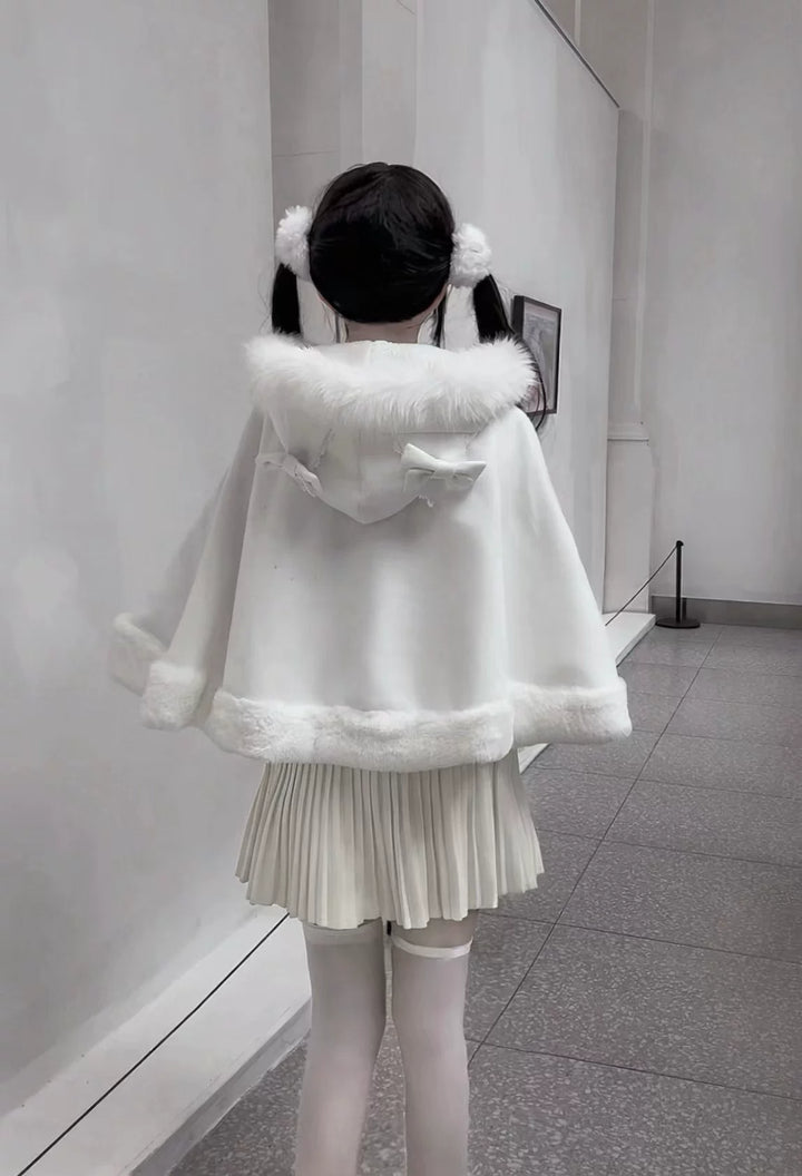 Jirai Kei Cape, Ear-Accented Hood and Toggle Buttons 44513:816773