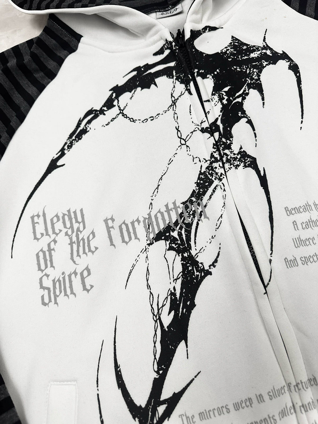 Subculture Hooded Scythe Print Coat, Side Pocket 45269:844178