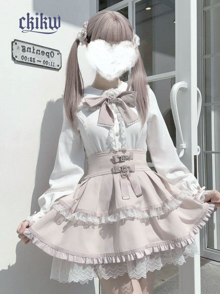 Long Sleeve Ryousangata Blouse, Bunny Eared Collar (L M S XS) 43862:787683