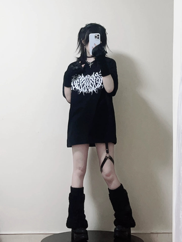 Gothic Cotton T-Shirt, Street-Style Print 44219:816360