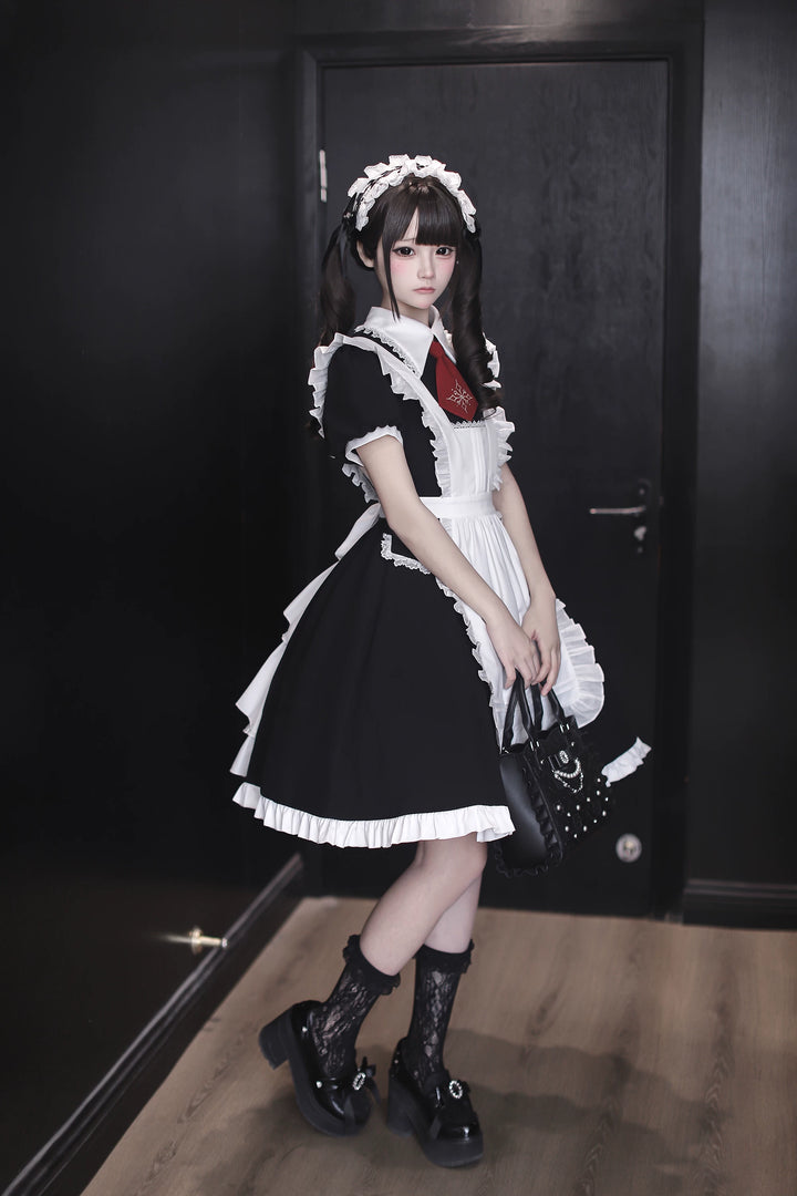 Gothic Lolita Button Closure OP Dress, Detachable Apron 44947:832433