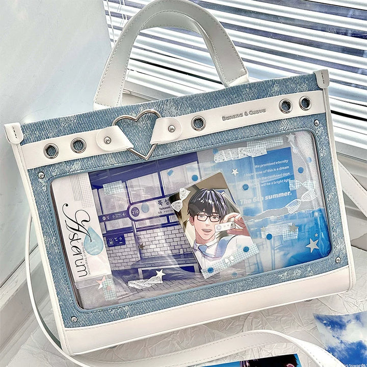 Japanese-Style Boxy Shape Ita Bag, Detachable Chain 45417:847844