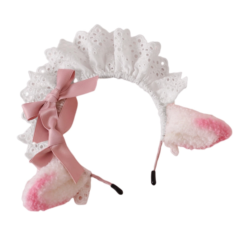 Jirai Kei Lolita Lace Hairband Sweet Sheep Brooch Hair Clip 28940:341724 28940:341724